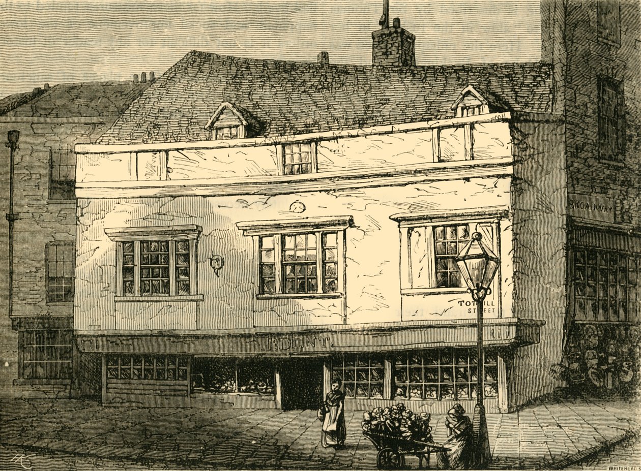 Régi házak a Tothill Street-ben, Westminster, 1881. alkotó: Unbekannt