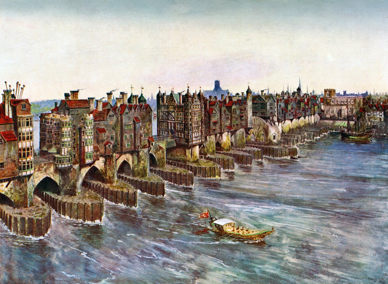 Old London Bridge, 1630 körül, 1900-1920 alkotó: Unbekannt
