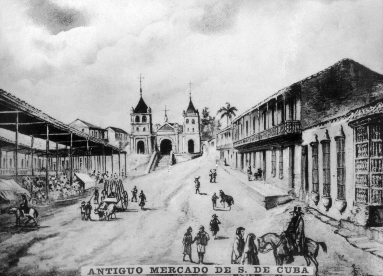 Santiago de Cuba régi piaca, 19. század, 1920-as évek alkotó: Unbekannt