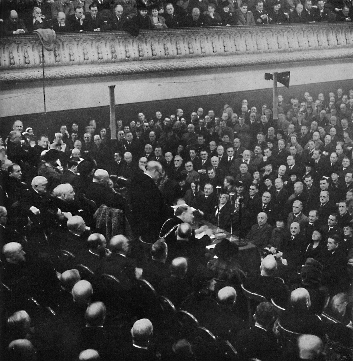 Január 27-én Churchill úr beszédet mondott a Manchester Free Trade Hallban, 1913, 1945 alkotó: Unbekannt