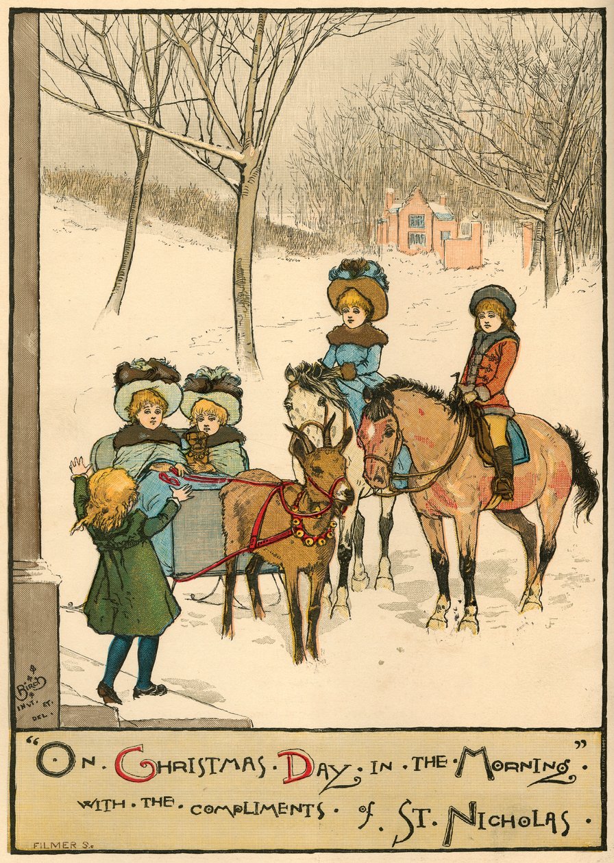 Karácsony napján reggel, Szent Miklós bókjával, 1883. alkotó: Unbekannt