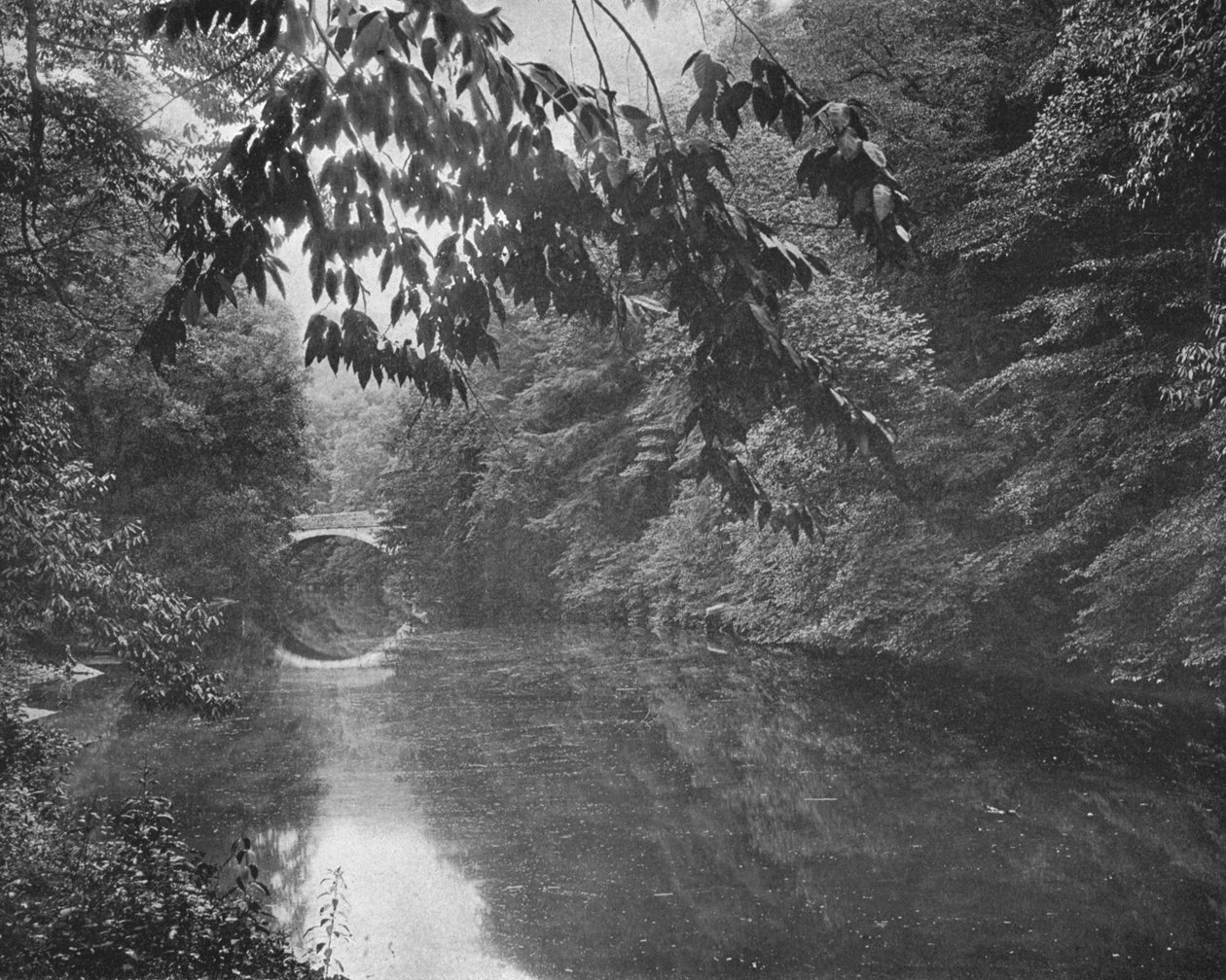A Wissahickon Creeken, Fairmount Parkban, Philadelphiában, USA-ban, 1900. alkotó: Unbekannt