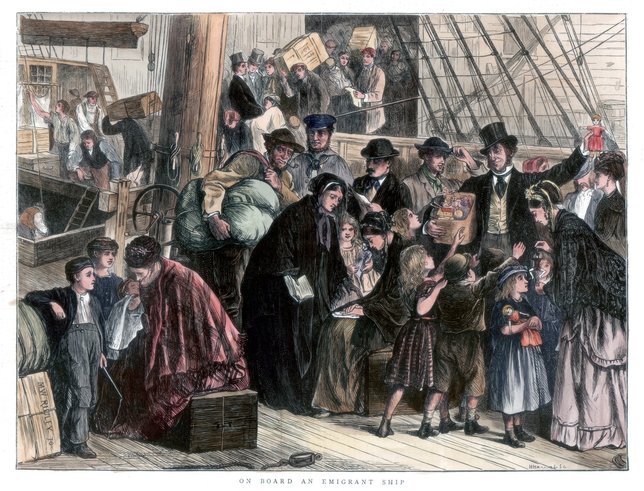 Az emigráns hajó fedélzetén, 1871 alkotó: Unbekannt