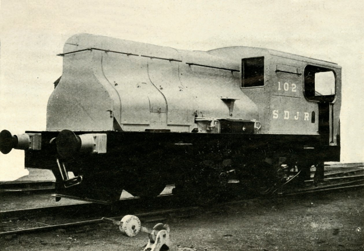 Az egyik a két Sentinel tolatómotor közül, amelyek tolatják a Colliery mellékvágányait Radstockban, 1930. alkotó: Unbekannt