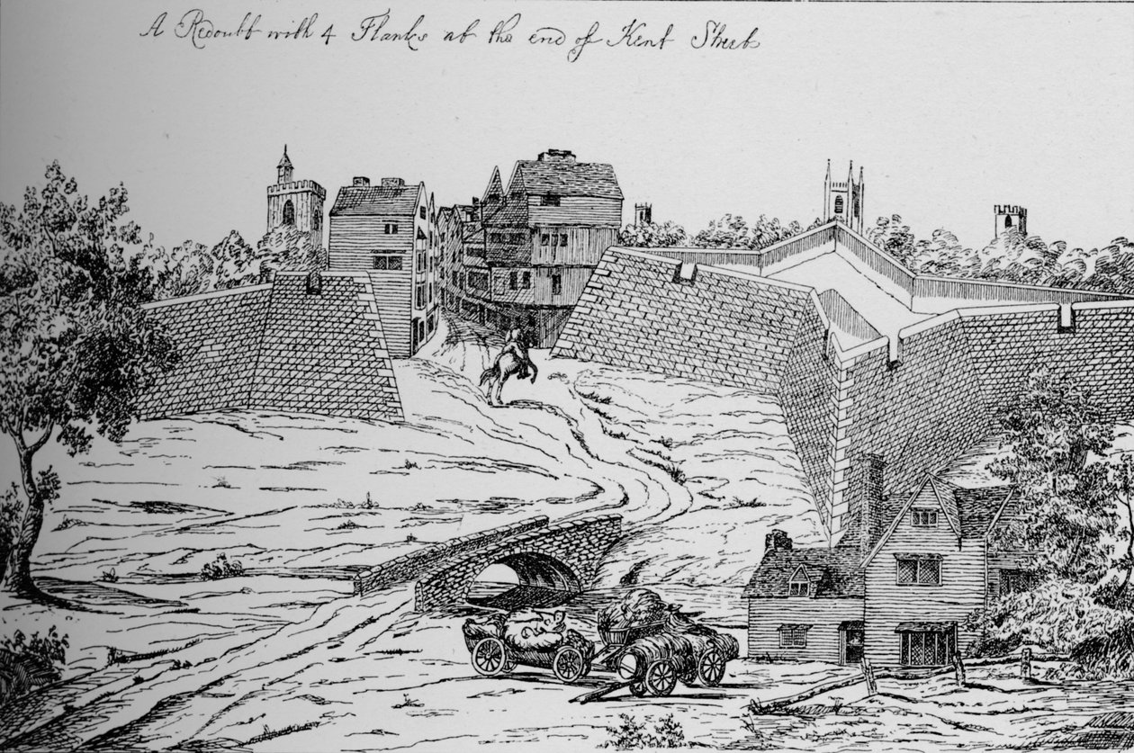 Az egyik erőd, amelyet a Parlament épített London védelmére a polgárháború idején, 1808-ban, alkotó: Unbekannt