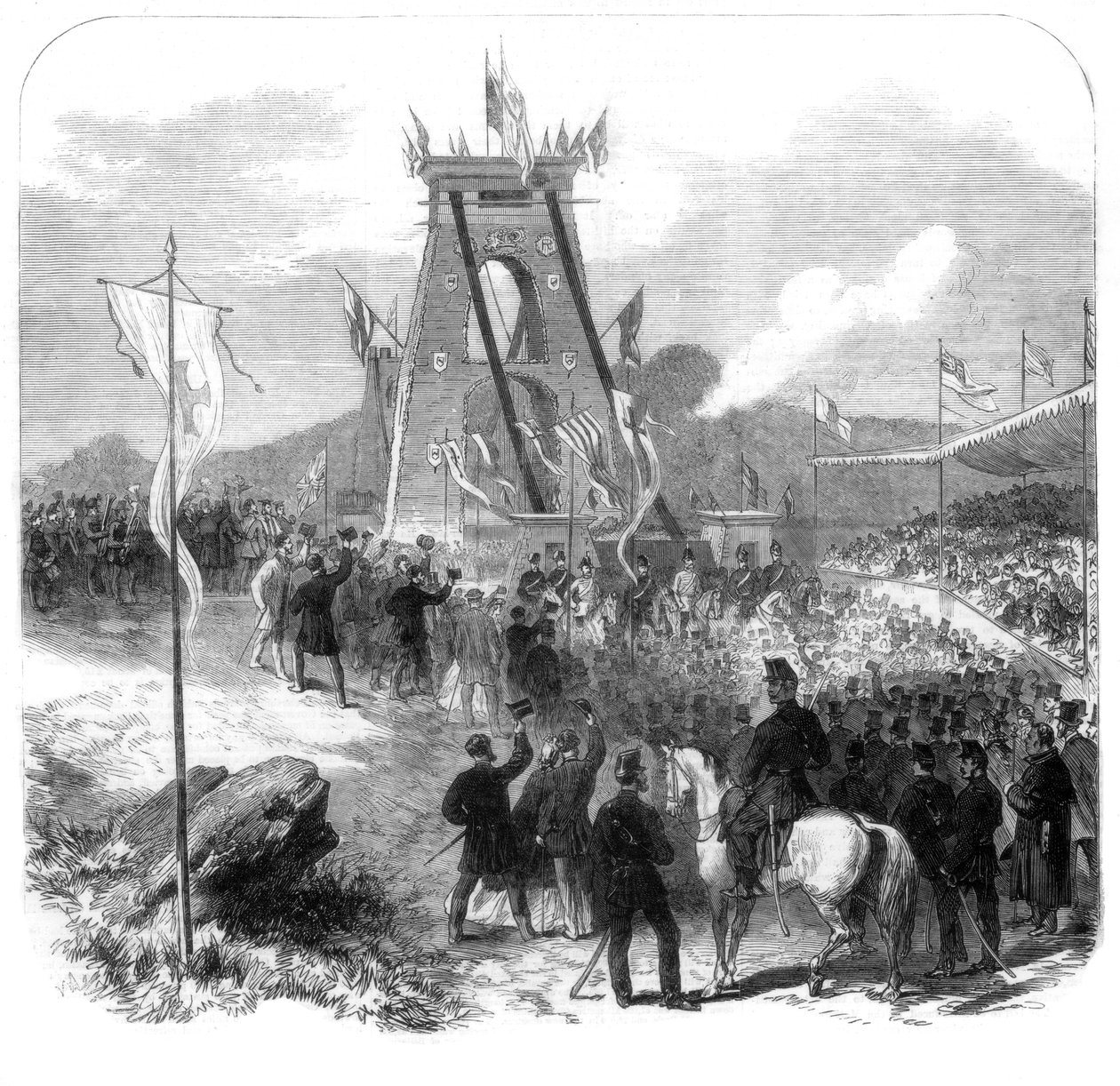 A Clifton függőhíd megnyitása, Bristol, 1864 alkotó: Unbekannt