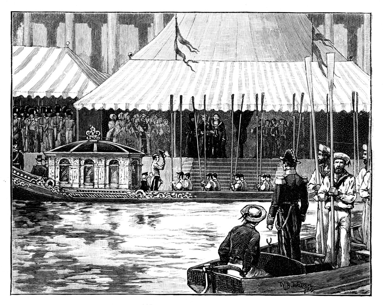 A londoni széntőzsde megnyitása, Royal Procession, Custom-House Quay, London, 1888 alkotó: Unbekannt