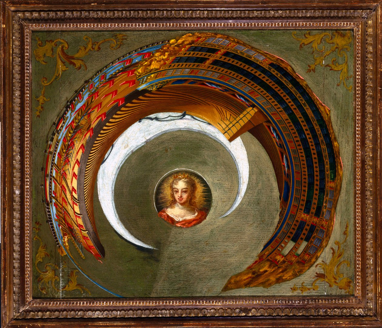 Optical Illusions Egy hajó anamorf festménye, c 1744-1774 alkotó: Unbekannt