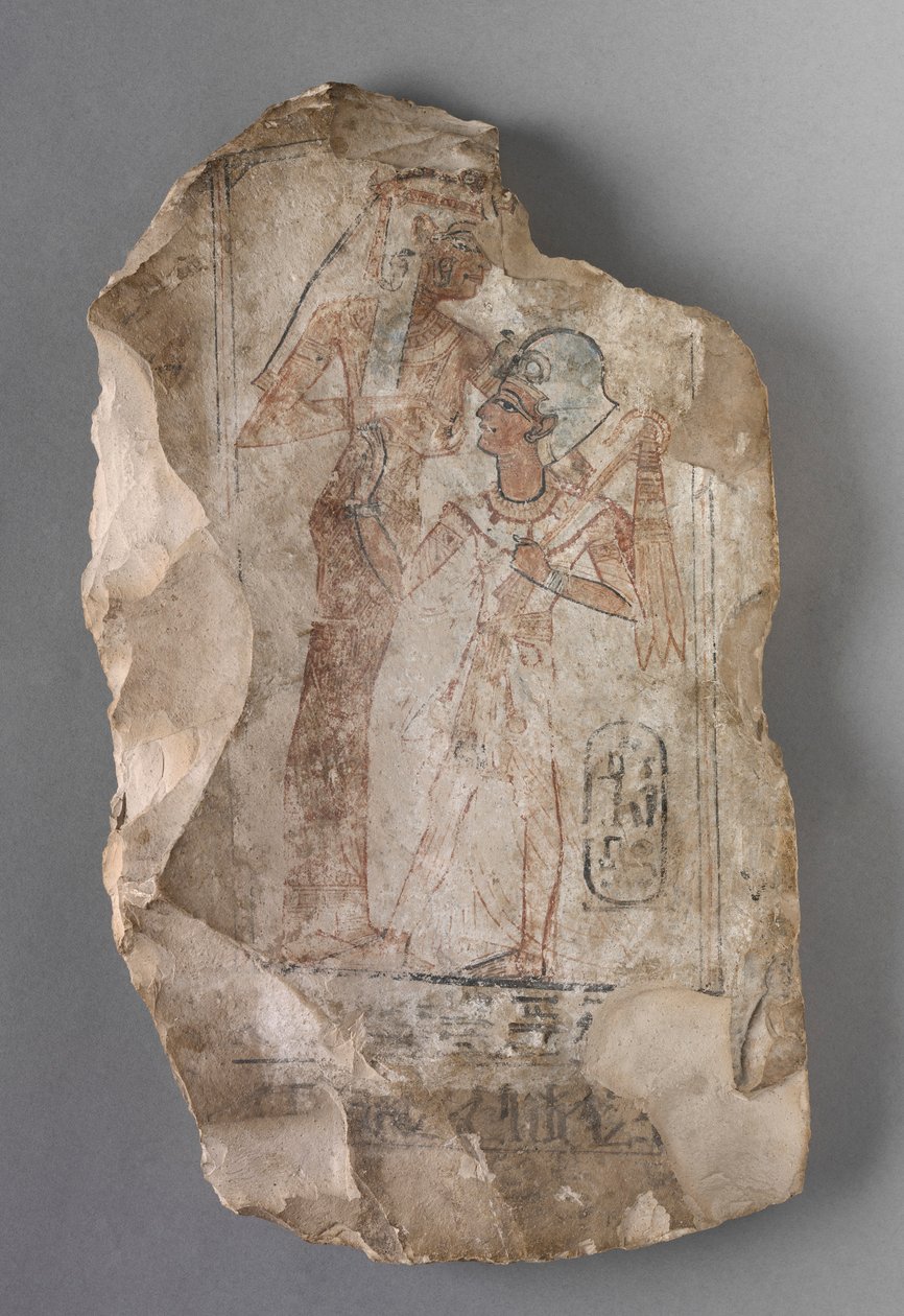 Ostracon: Ramszesz II. Egy istennő szoptatta, c. Kr.e. 1279-1213. alkotó: Unbekannt