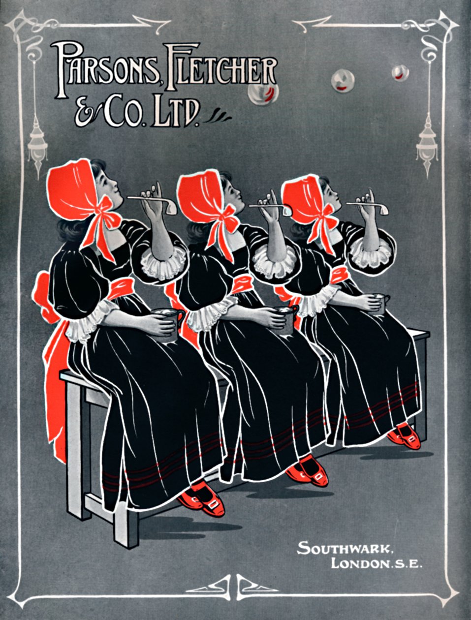 Három kis szobalányunk – Parsons, Fletcher & Co. Ltd hirdetése, 1910 alkotó: Unbekannt