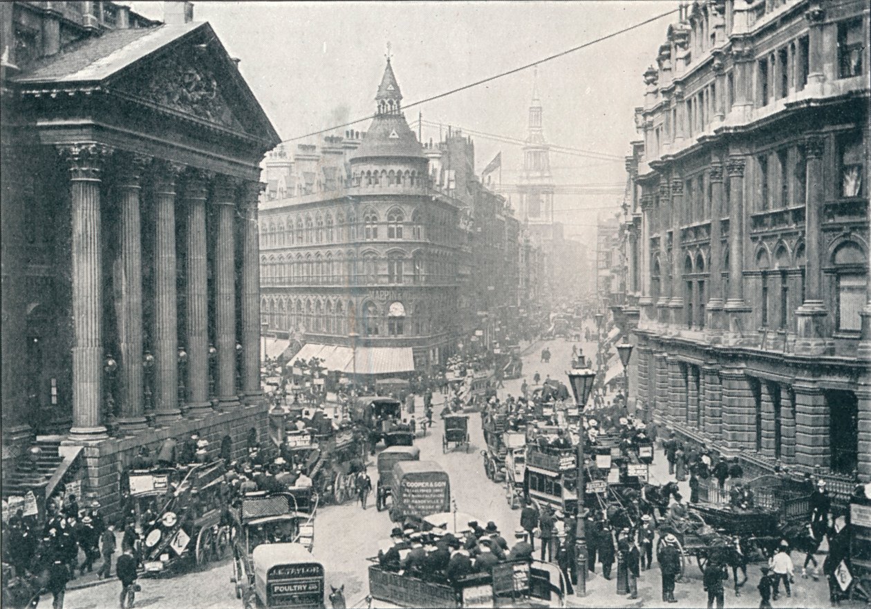 A Mansion House épületén kívül, City of London, 9:00, 1901 1901 alkotó: Unbekannt