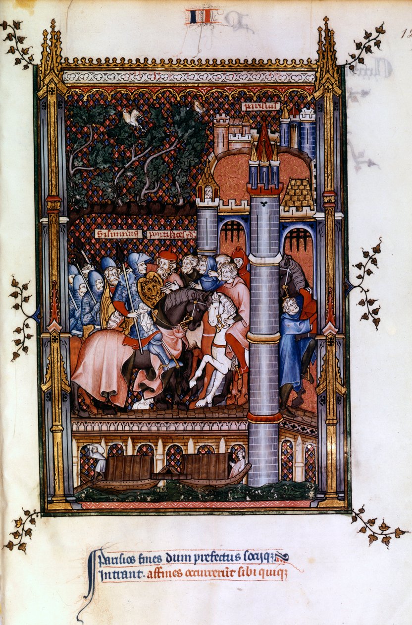 Pogány papok fogadják Sisinniust Párizs kapujában, 1317 alkotó: Unbekannt