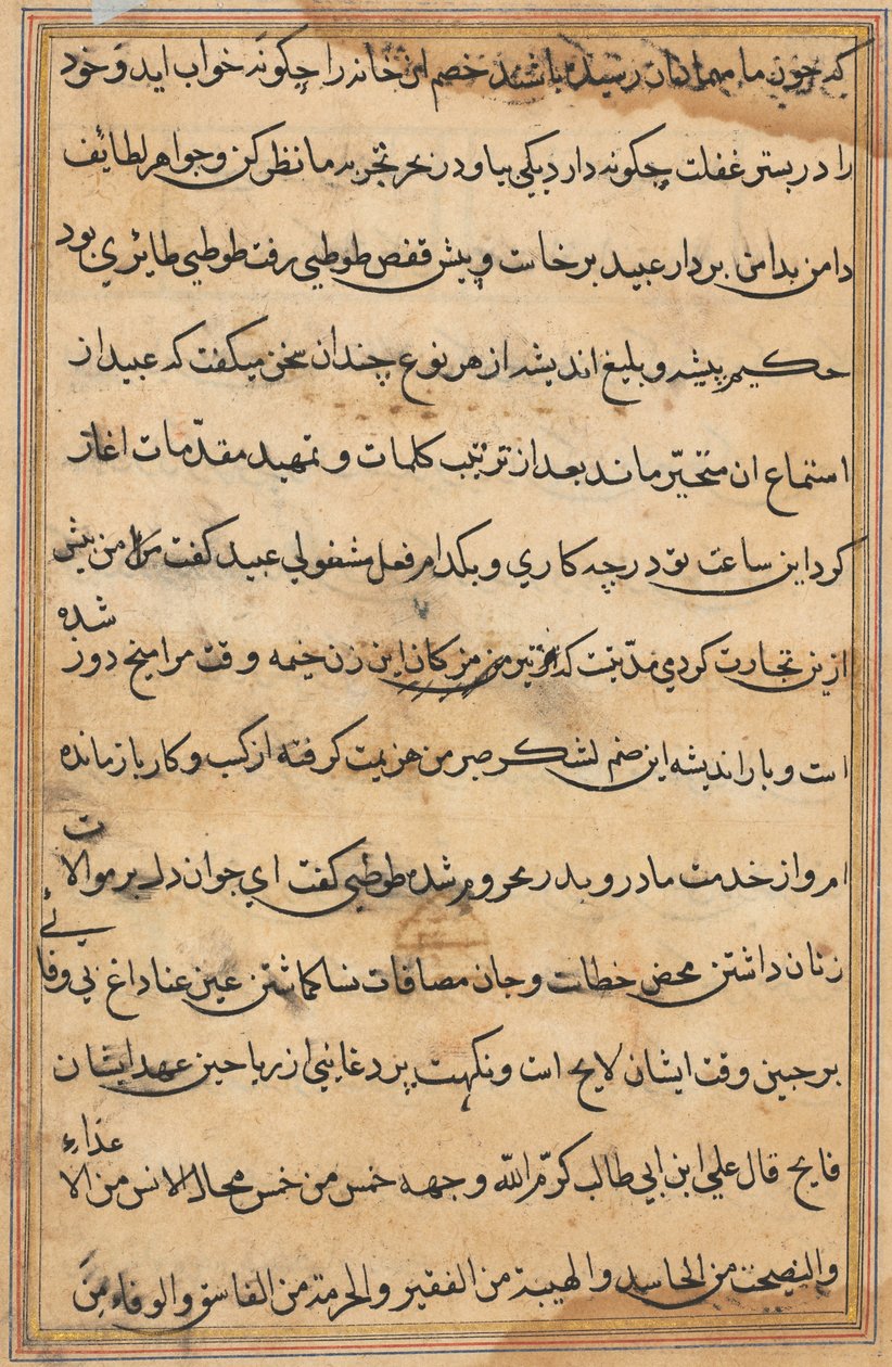 Oldal a Papagáj meséiből Tuti-nama: szövegoldal, c. 1560. alkotó: Unbekannt