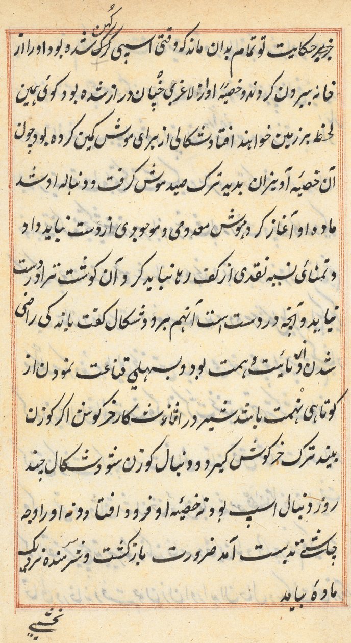 Oldal a Papagáj meséiből Tuti-nama: szövegoldal, c. 1560. alkotó: Unbekannt