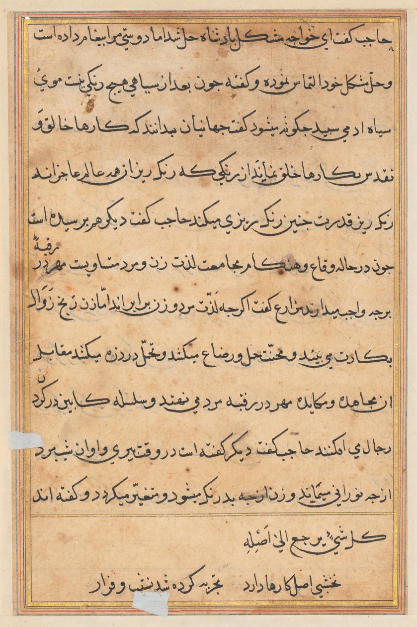 Oldal a Papagáj meséiből Tuti-nama: szövegoldal, c. 1560. alkotó: Unbekannt