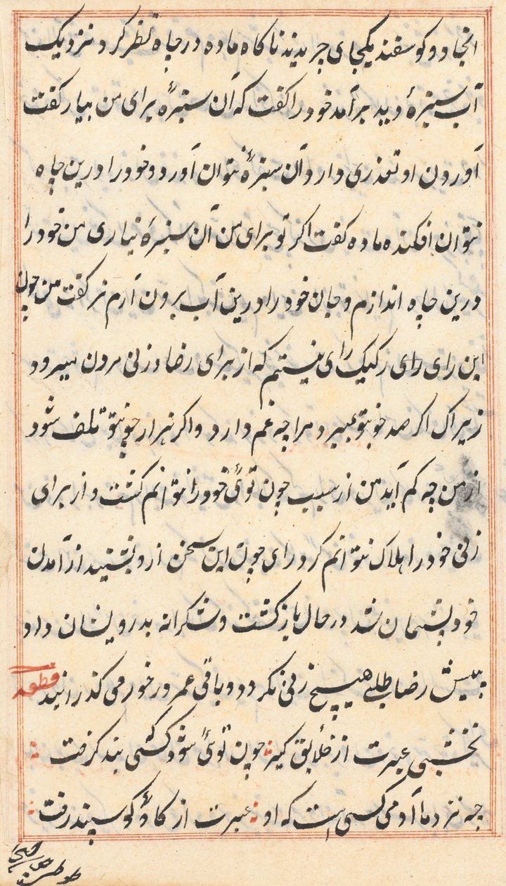 Oldal a Papagáj meséiből Tuti-nama: szövegoldal, c. 1560. alkotó: Unbekannt