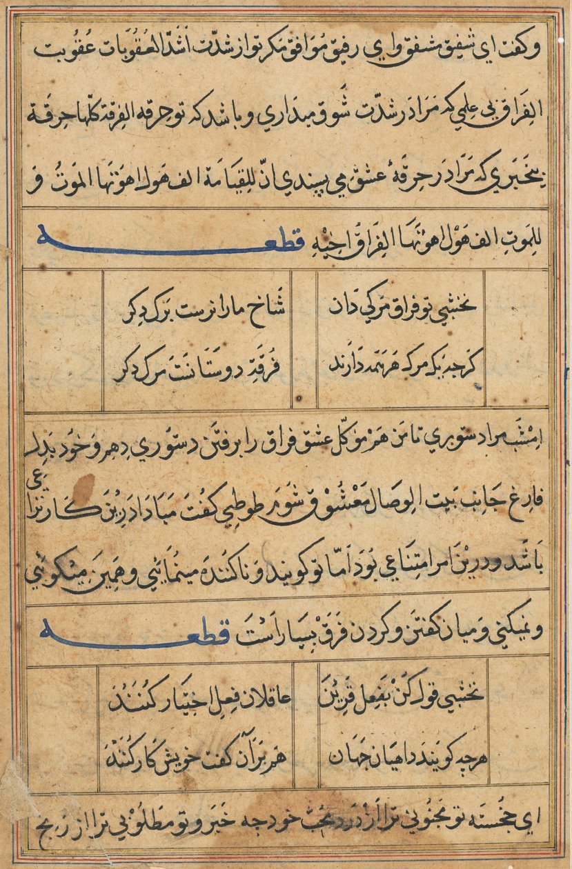 Oldal a Papagáj meséiből Tuti-nama: szövegoldal, c. 1560. alkotó: Unbekannt