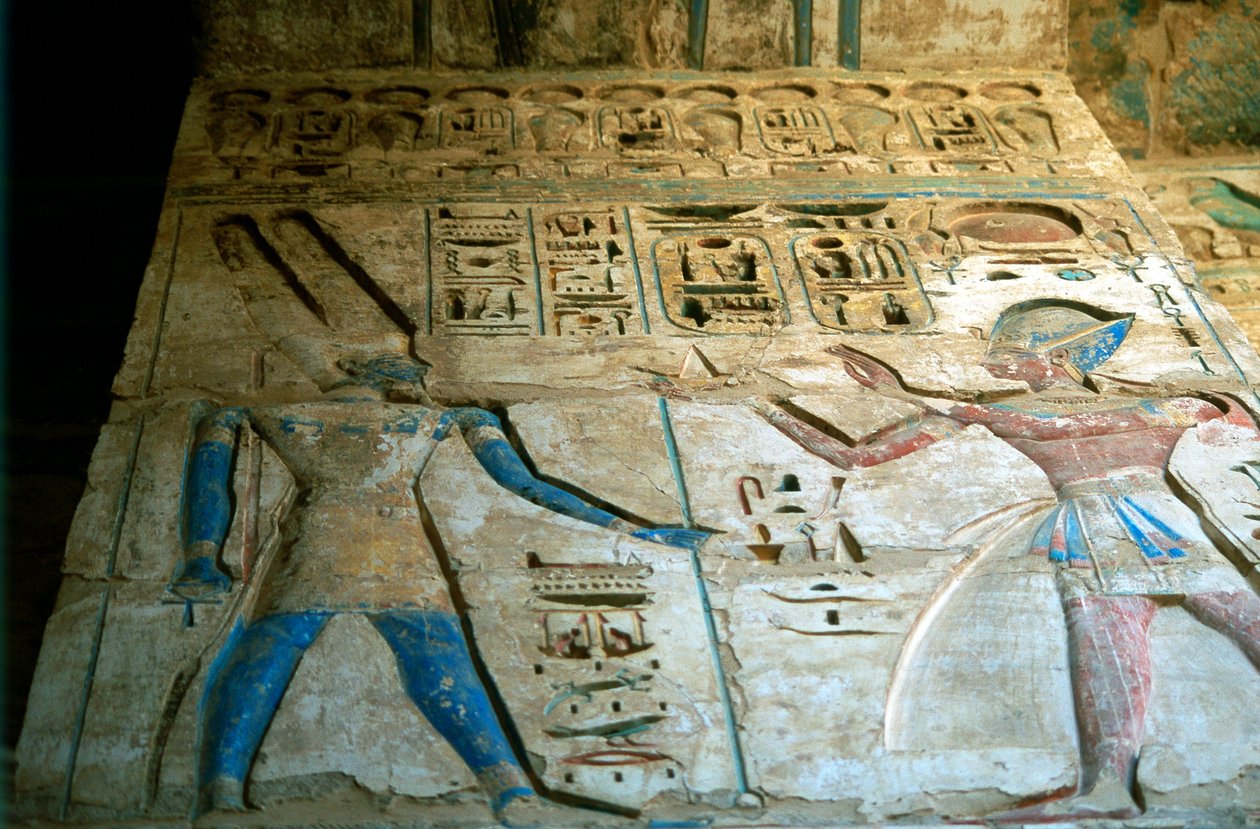 Festett dombormű, III. Ramszesz temploma, Medinet Habu, Egyiptom, ie 12. század alkotó: Unbekannt