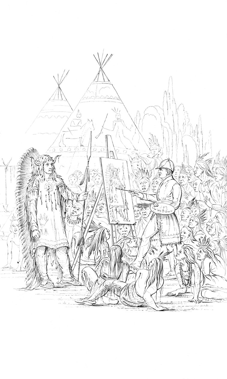 Egy indián portré festése, 1841 alkotó: Unbekannt