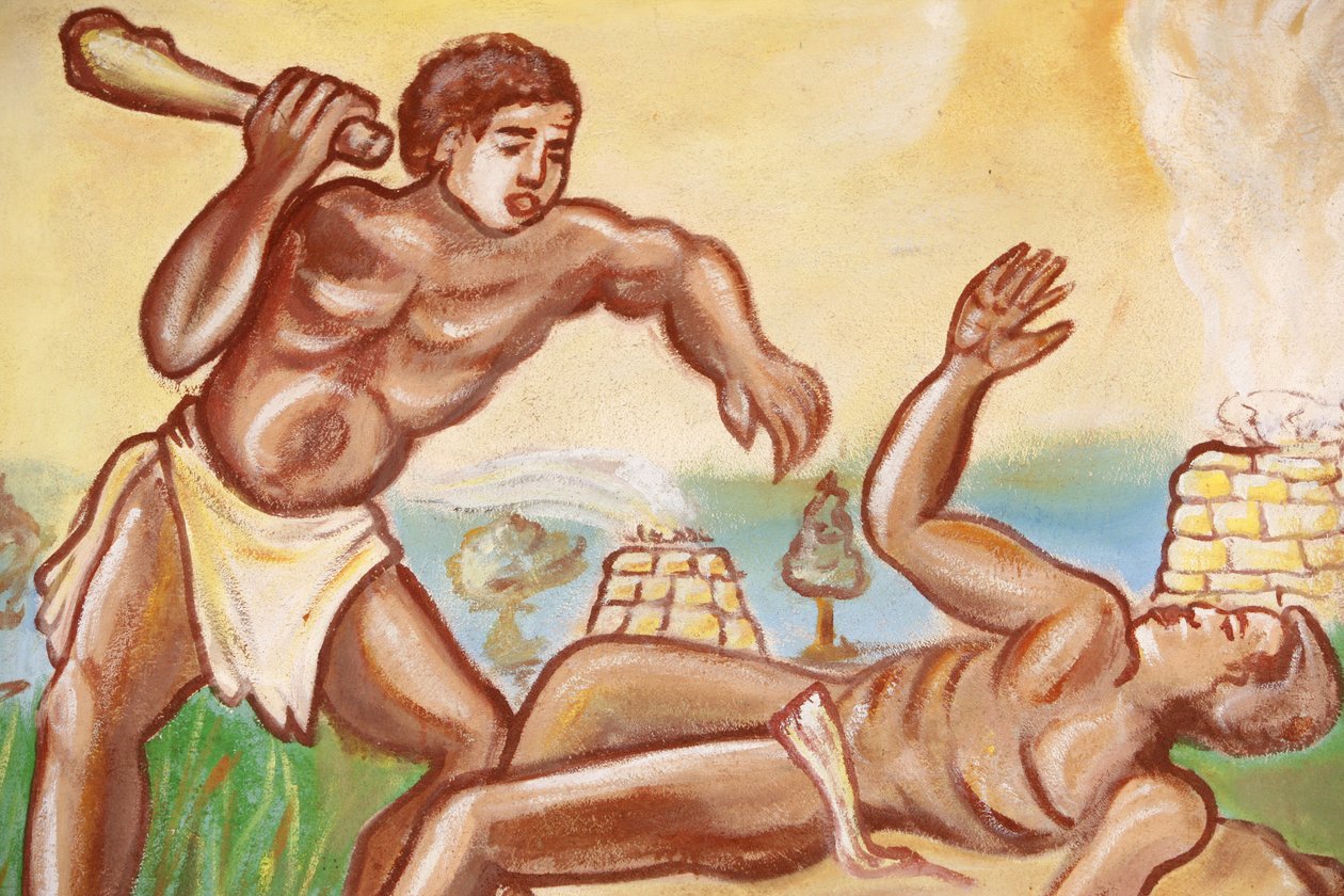 Festmény a Togói Boldogasszony templomban: Cain & Abel, Togoville, Togo alkotó: Unbekannt