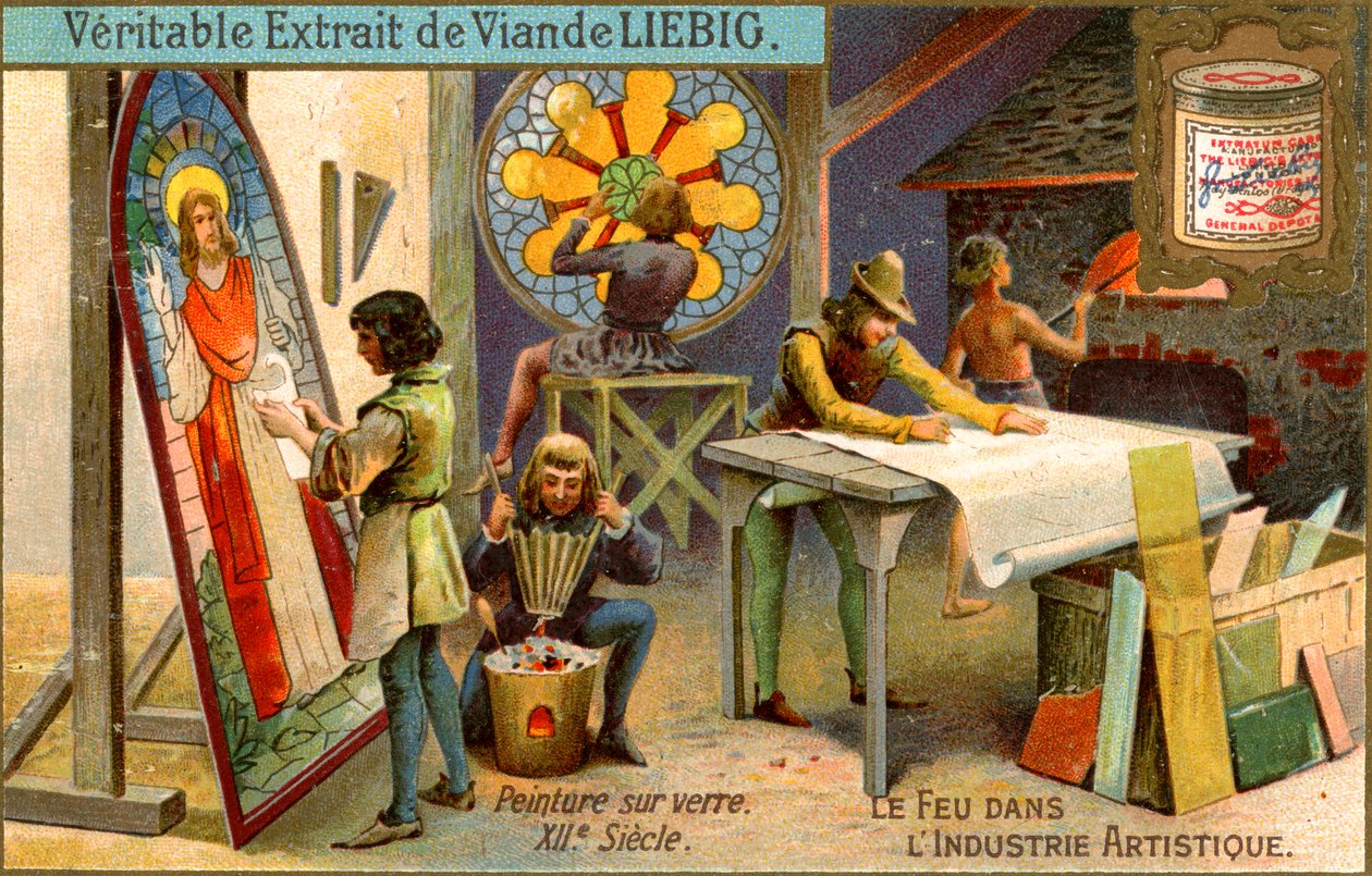 Festmény üvegre a XII. században, 1900 körül alkotó: Unbekannt