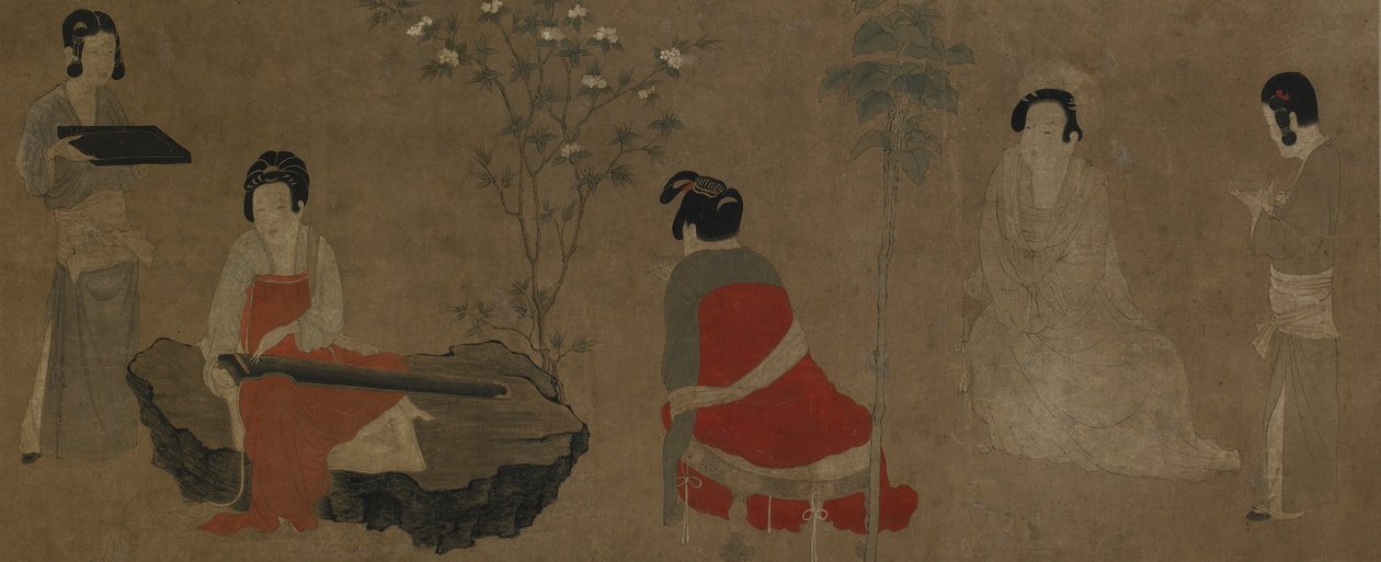Palace Ladies Tuning a citera qin, Ming-dinasztia, 1368-1644. alkotó: Unbekannt