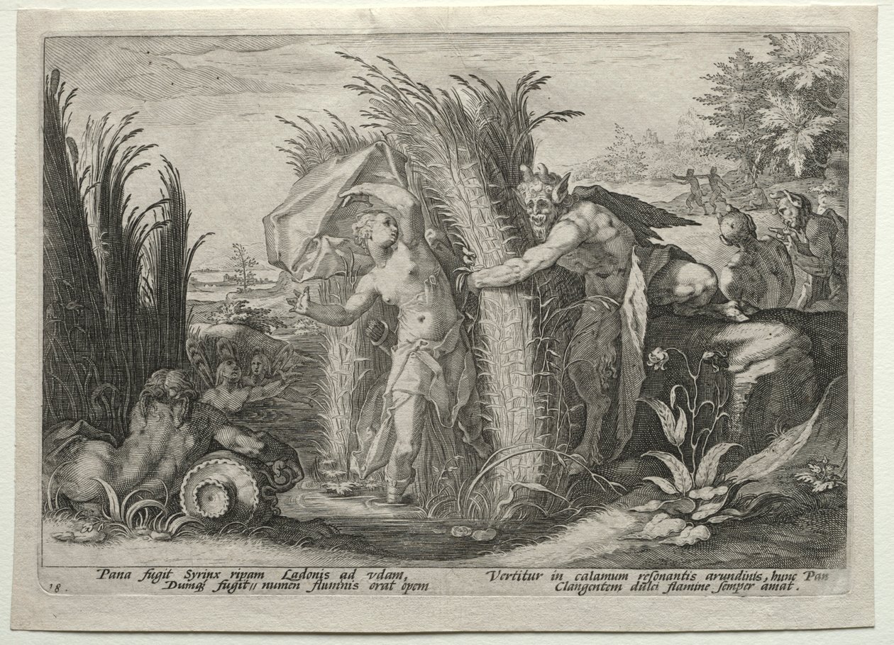 Pan Pursuing Syrinx, c. 1589. alkotó: Unbekannt