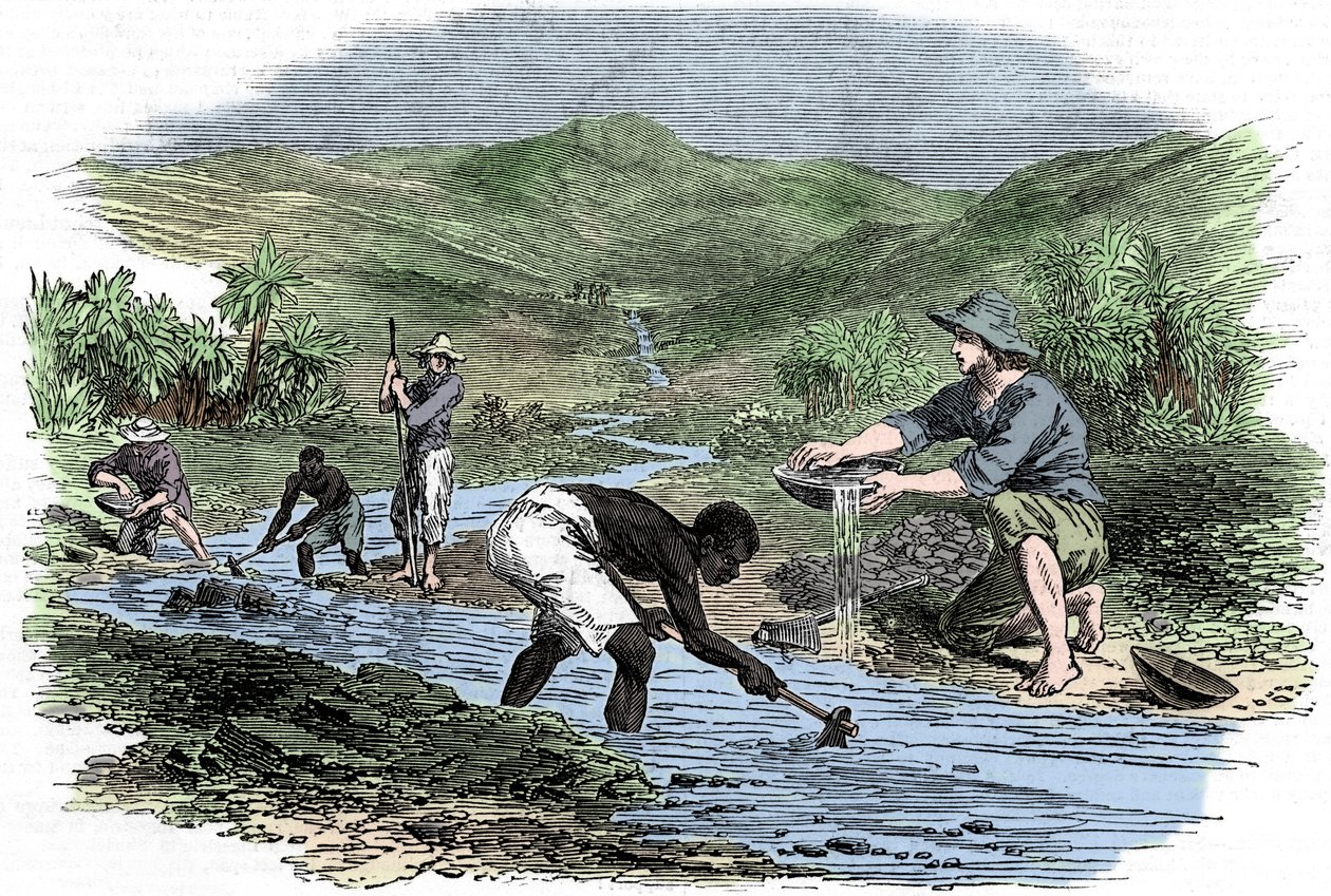 Aranymosás az 1849-es kaliforniai aranyláz idején alkotó: Unbekannt