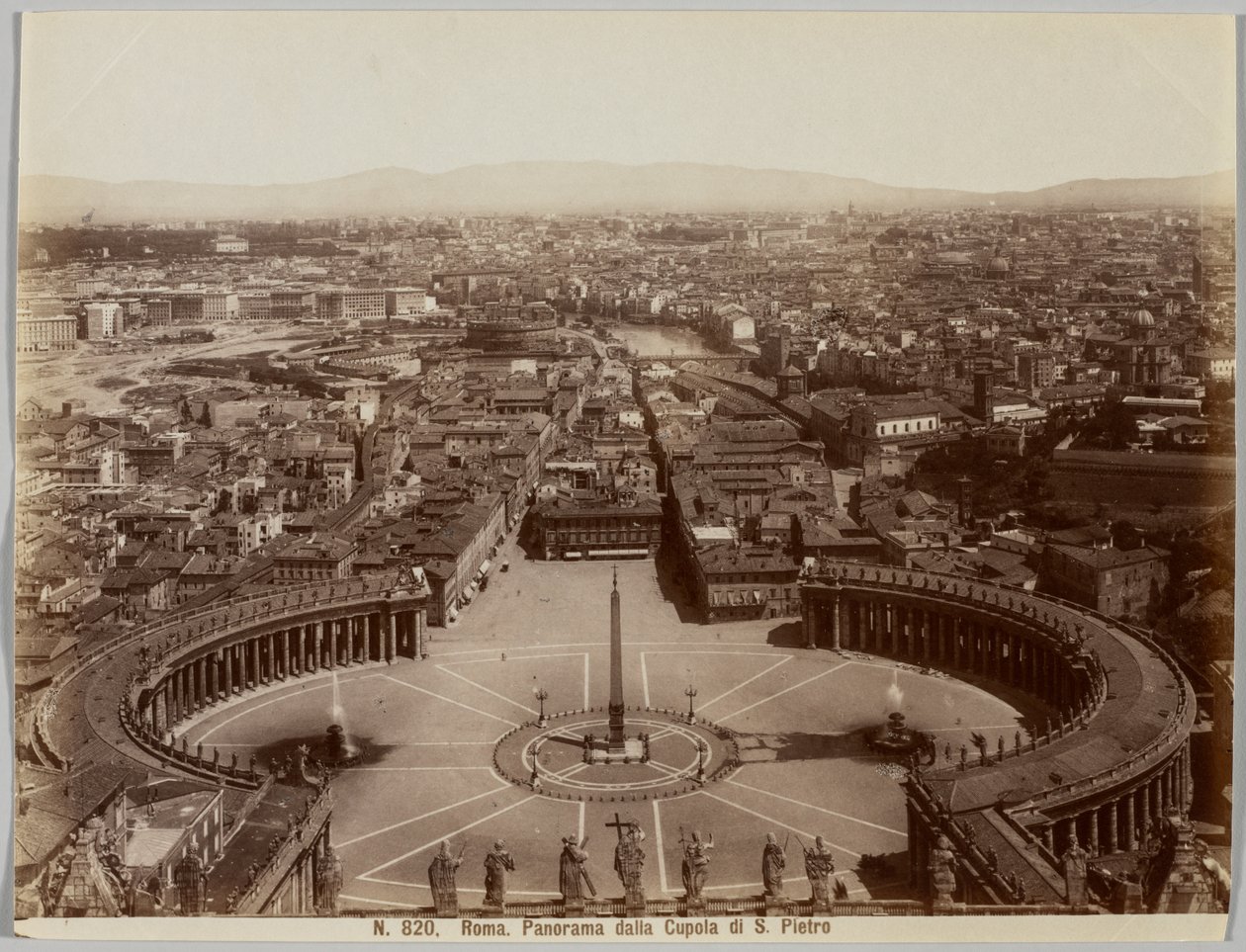 Panoráma a Szent Péter-dómból, Róma, c. 1860-as évek. alkotó: Unbekannt
