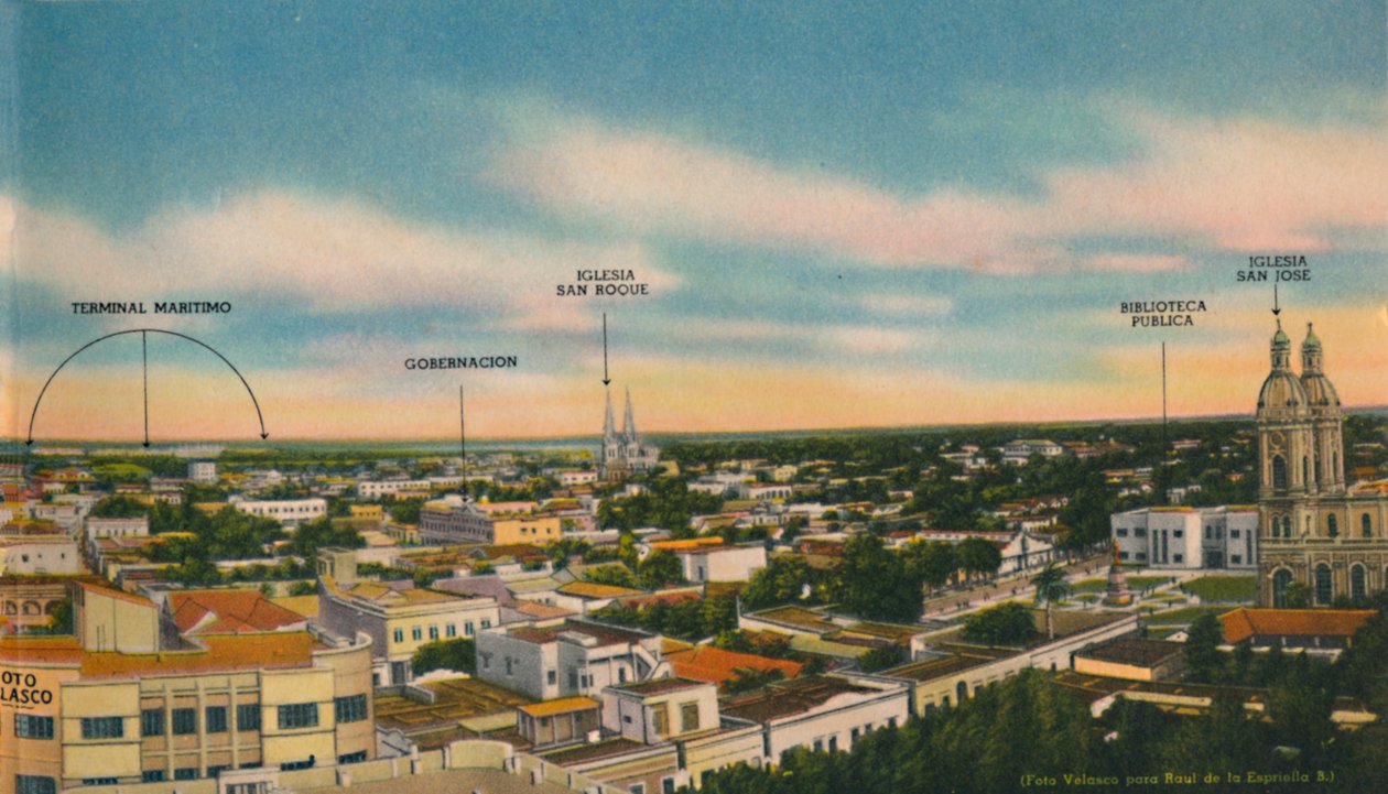Panoráma Barranquilla központi szektoráról, 1940-es évek alkotó: Unbekannt