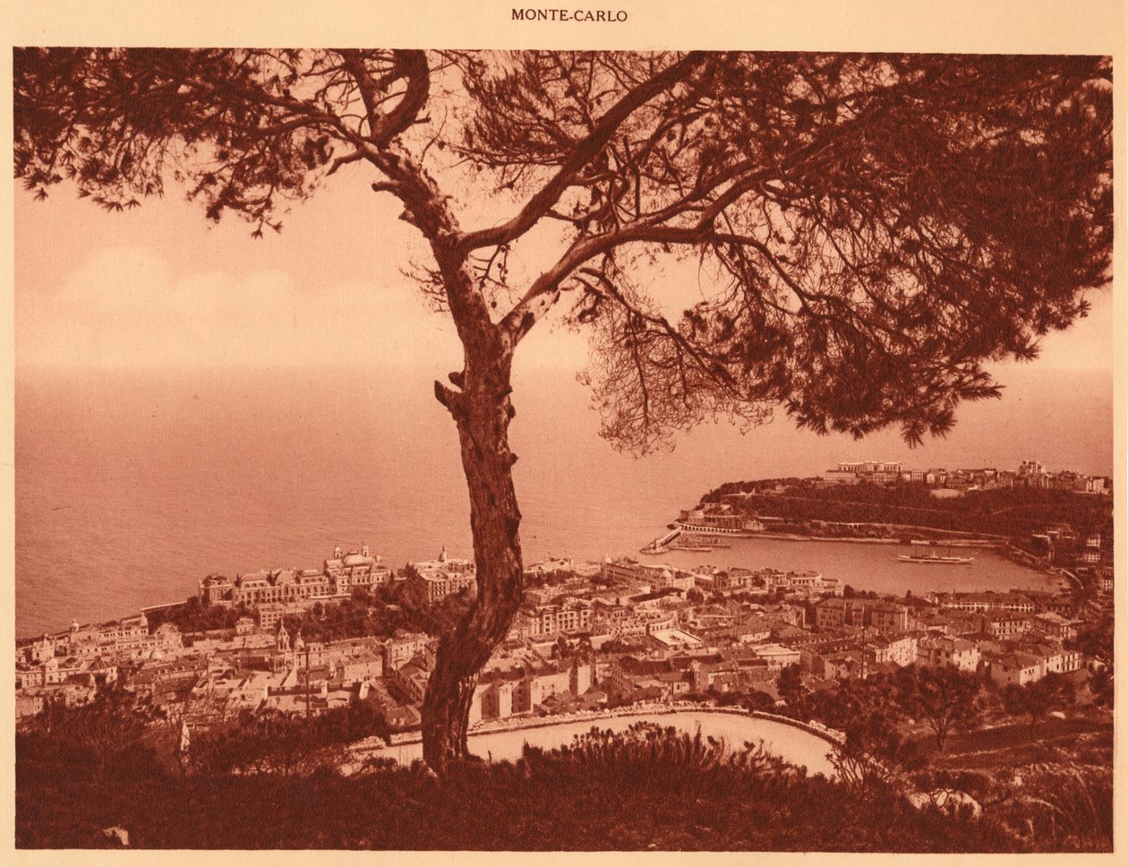 Monte-Carló panorámája a Turbie útról, 1930. alkotó: Unbekannt