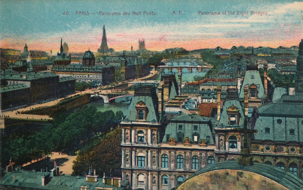 Panoráma a nyolc hídról, Párizs, 1920 alkotó: Unbekannt
