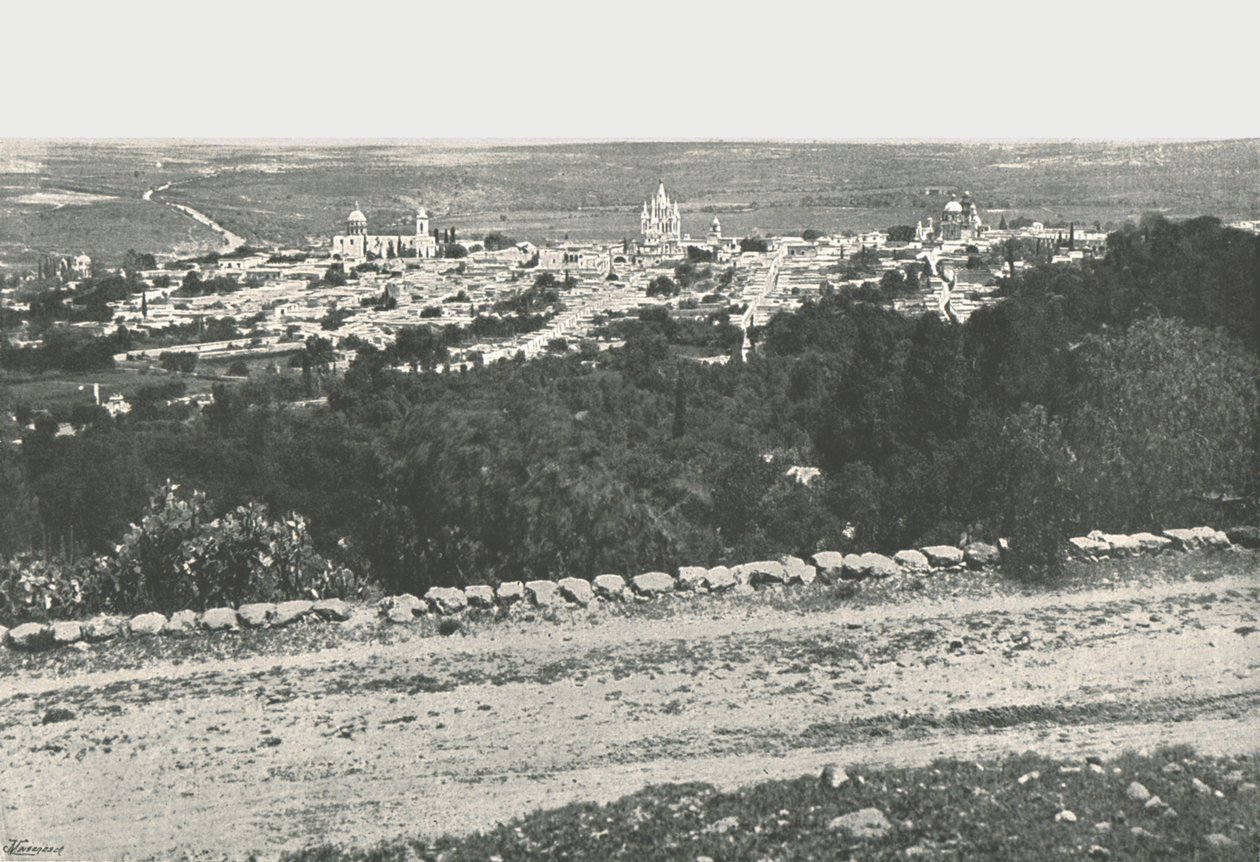 Panoráma a városról, San Miguel de Allende, Mexikó, 1895. alkotó: Unbekannt