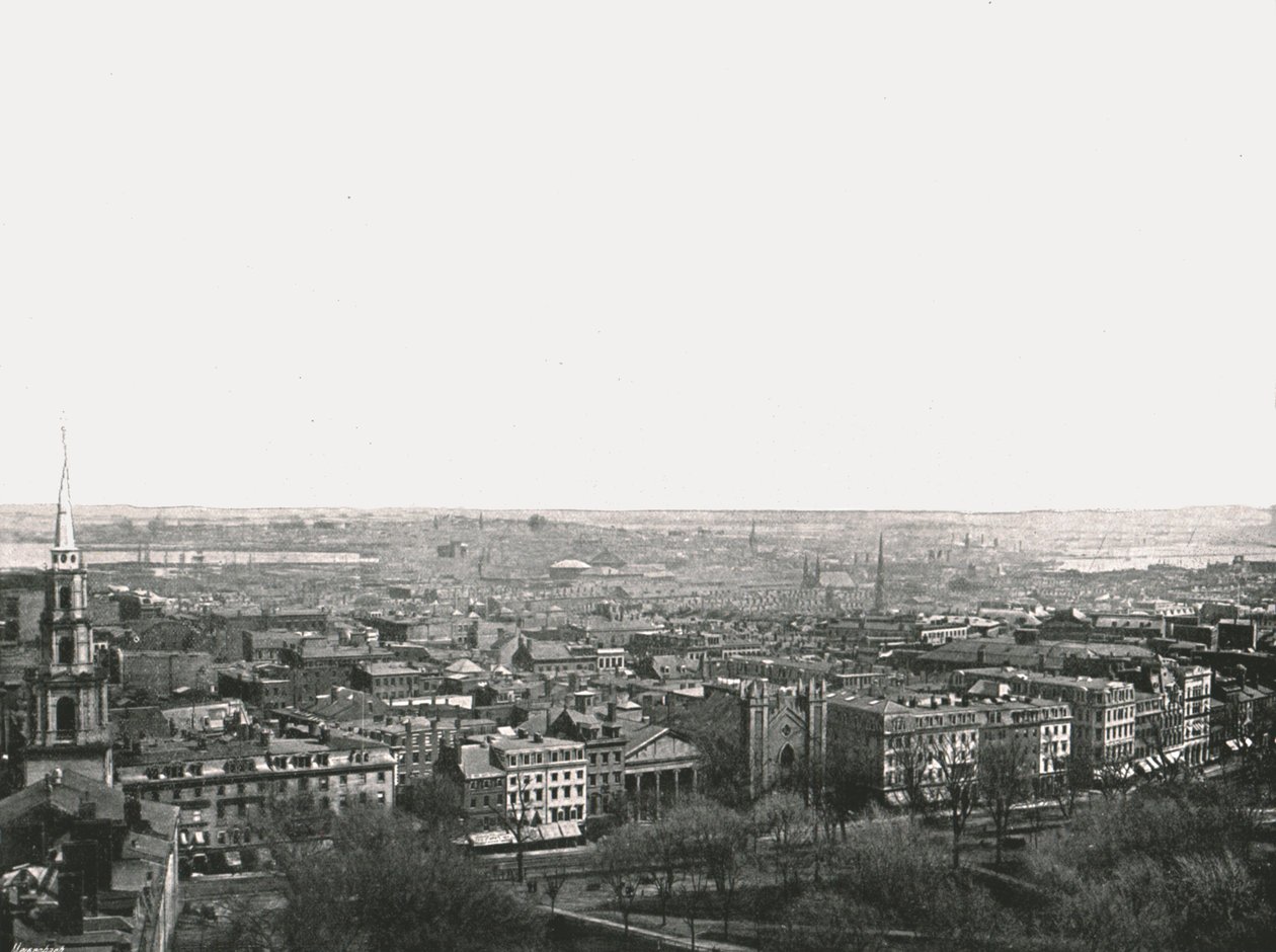 Panoráma Boston városáról, Amerikai Egyesült Államok, 1895. alkotó: Unbekannt