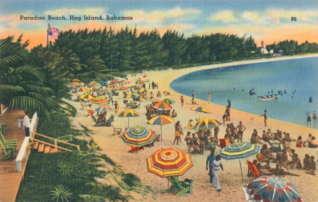 Paradise Beach, Hog Island, Bahama-szigetek, 1930 alkotó: Unbekannt