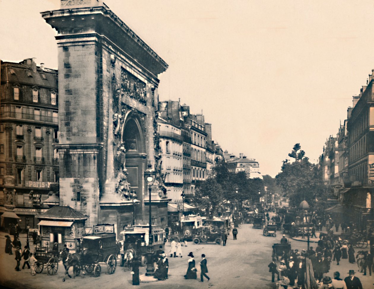 Párizs. - Porte Saint-Denis és a Boulevards. -LL, c1910. alkotó: Unbekannt