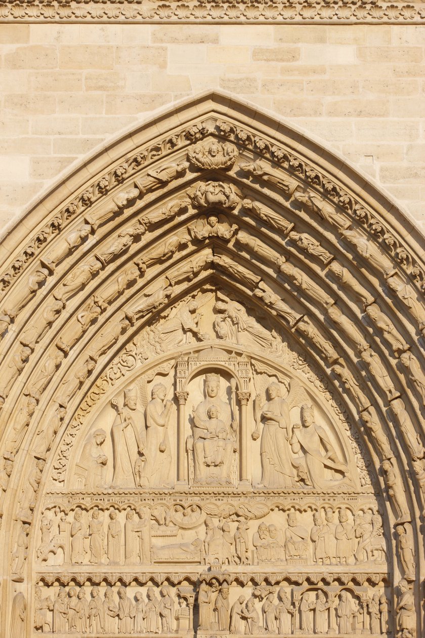 Párizsi Notre Dame katedrális nyugati szárnya: Szent Anna kapu, Párizs, Franciaország alkotó: Unbekannt