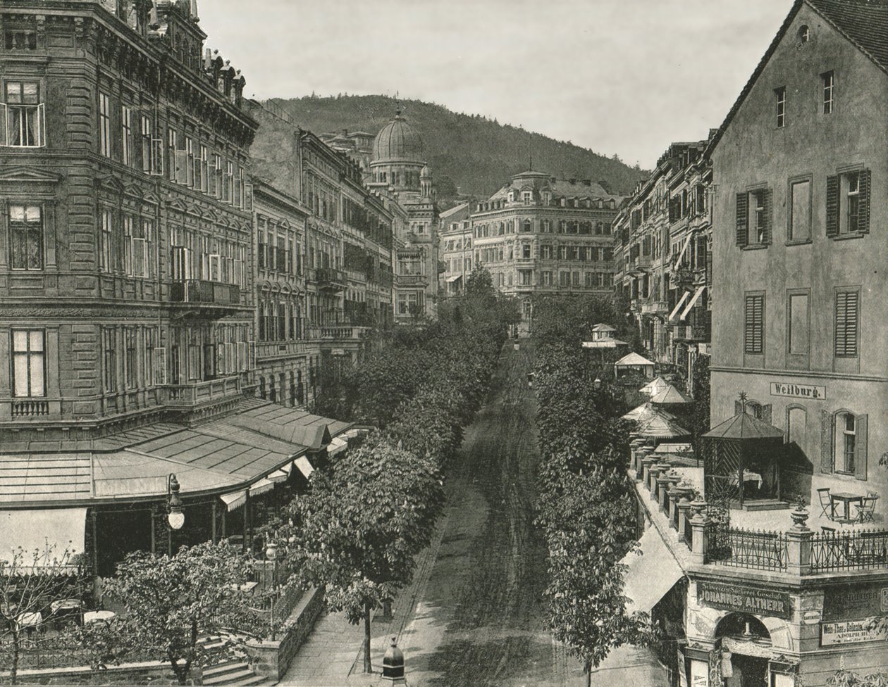 Parkstrasse, Carlsbad, Csehszlovákia, 1895. alkotó: Unbekannt