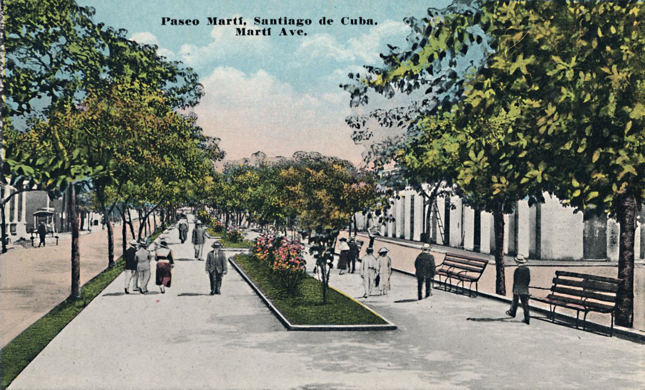 Paseo Martí, Santiago de Cuba, 1910. alkotó: Unbekannt