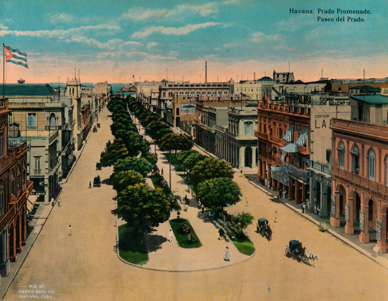 Paseo del Prado, Havanna, Kuba, 1920 alkotó: Unbekannt
