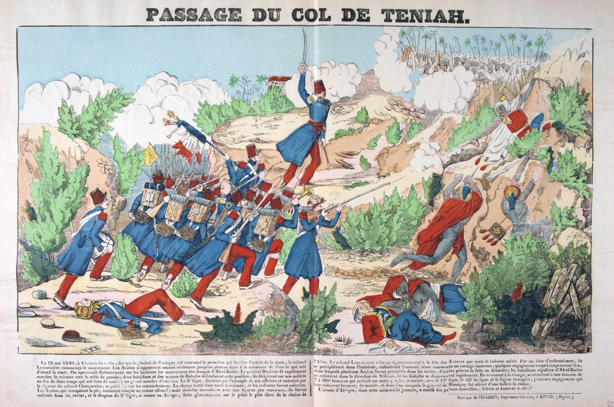 Passage du Col Teniah, Algéria meghódítása, 1840. május 12., Franciaország 19C alkotó: Unbekannt