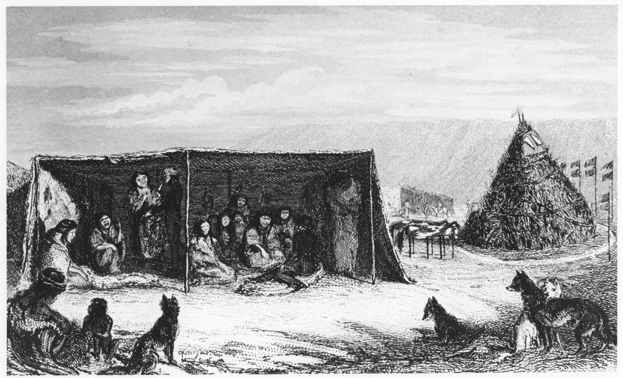 Patagóniai tello- vagy bőrsátorban, 1830 1839 alkotó: Unbekannt