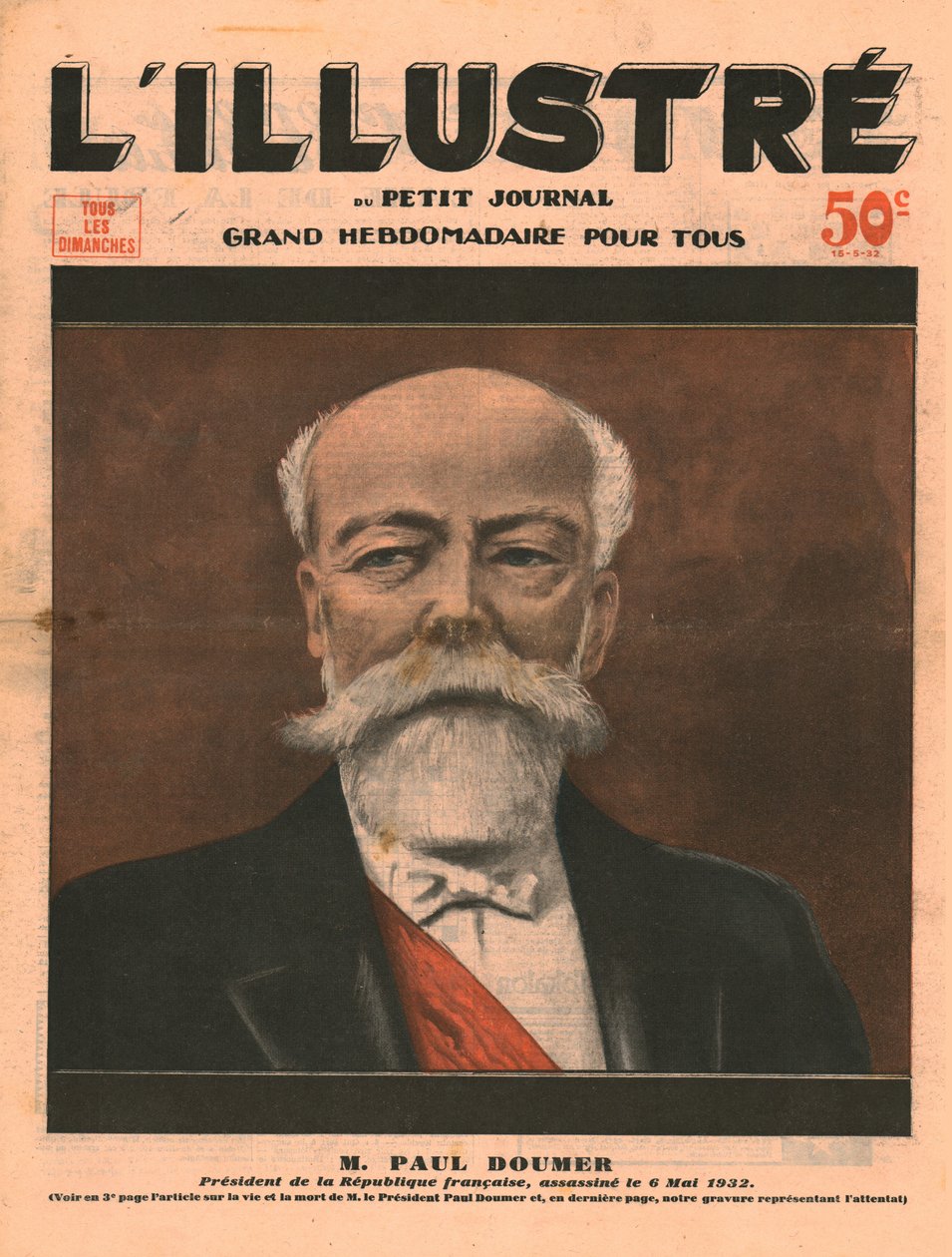 Paul Doumert, a Francia Köztársaság elnökét 1932. május 6-án meggyilkolták. alkotó: Unbekannt