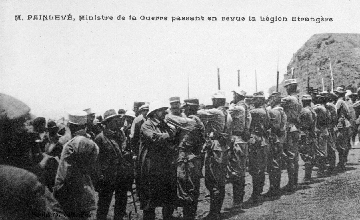 Paul Painlevé áttekinti a francia idegenlégió csapatait, Marokkó, 1926 alkotó: Unbekannt