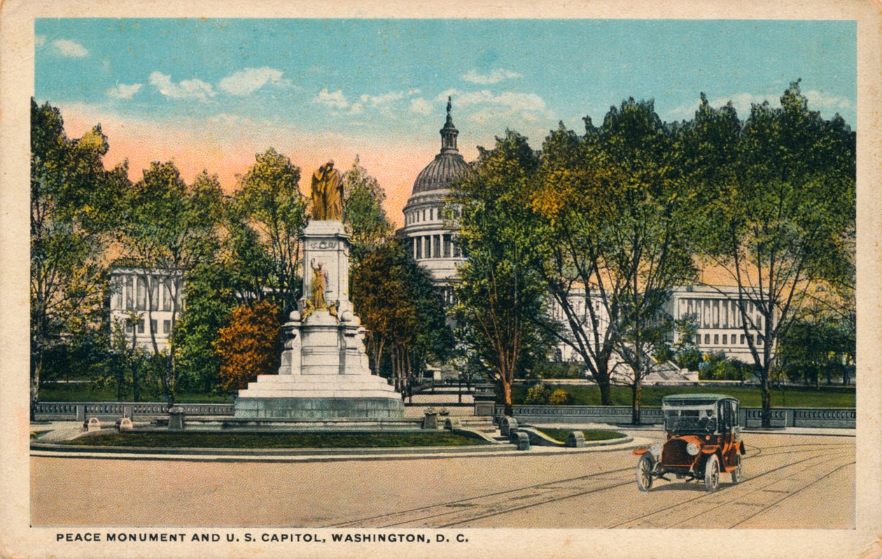 Béke-emlékmű és az Egyesült Államok Capitoliuma, Washington, DC, 1910 alkotó: Unbekannt