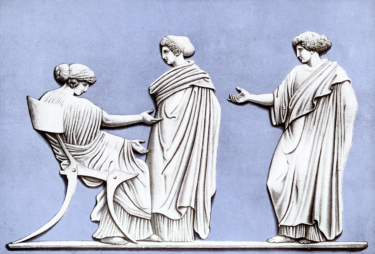 Penelope és lányok, Wedgwood-tábla, 18. század, 1920 alkotó: Unbekannt