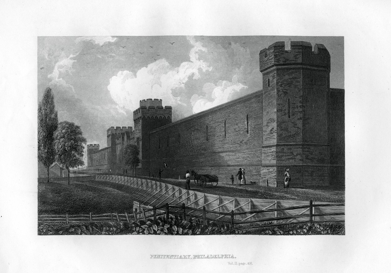 Penitenciary, Philadelphia, Pennsylvania, USA, 1855 alkotó: Unbekannt