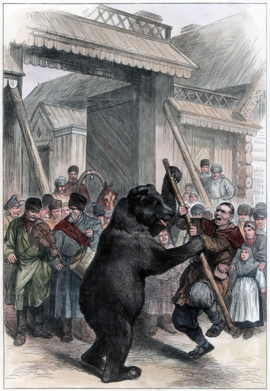 Előadó medve egy orosz faluban, 1877 alkotó: Unbekannt