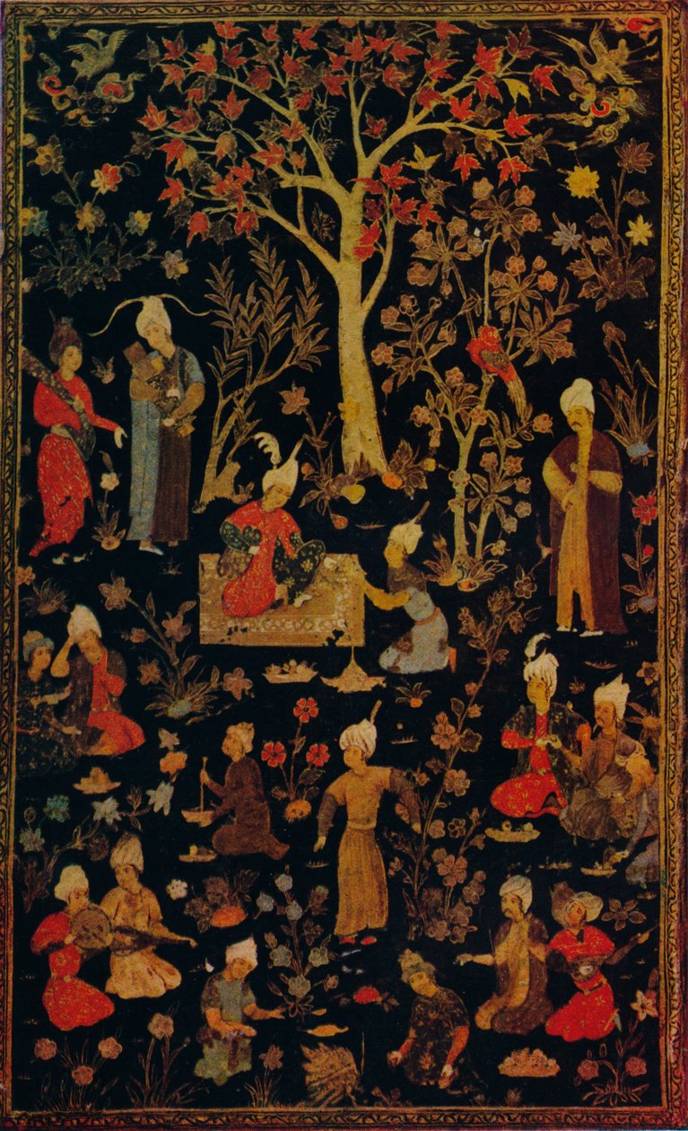 Perzsa papírmasé könyvborító, c1600 alkotó: Unbekannt