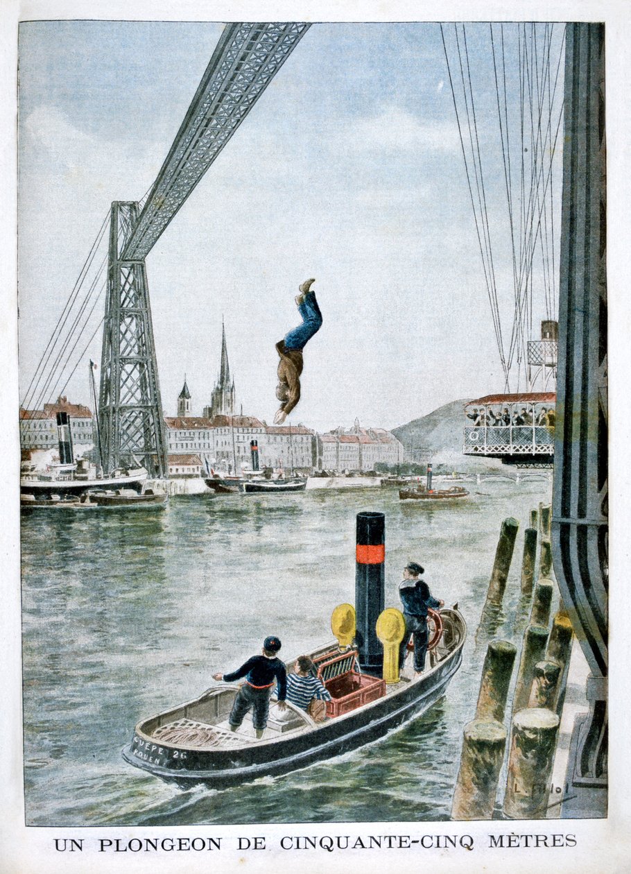 A személy 55 méterre zuhan Portside-tól, Rouen, 1901 alkotó: Unbekannt